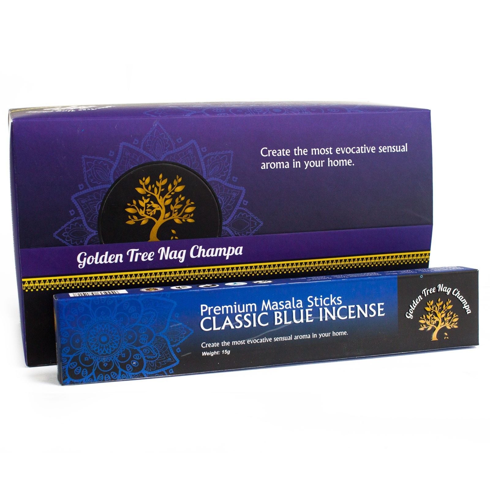 Golden Tree Nag Champa Røgelse - Klassisk Blå