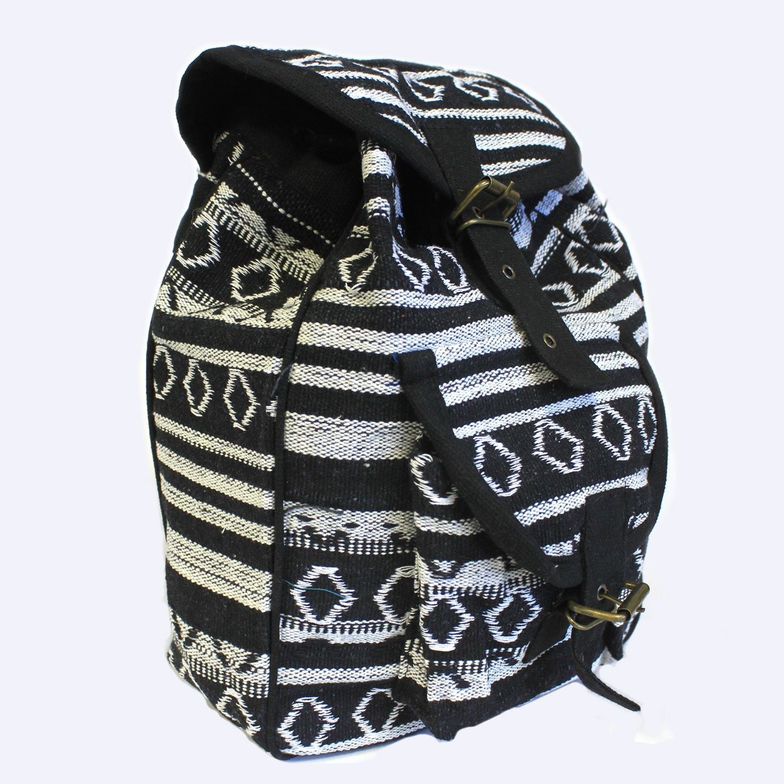 Small Nepali Backpack - Black & White