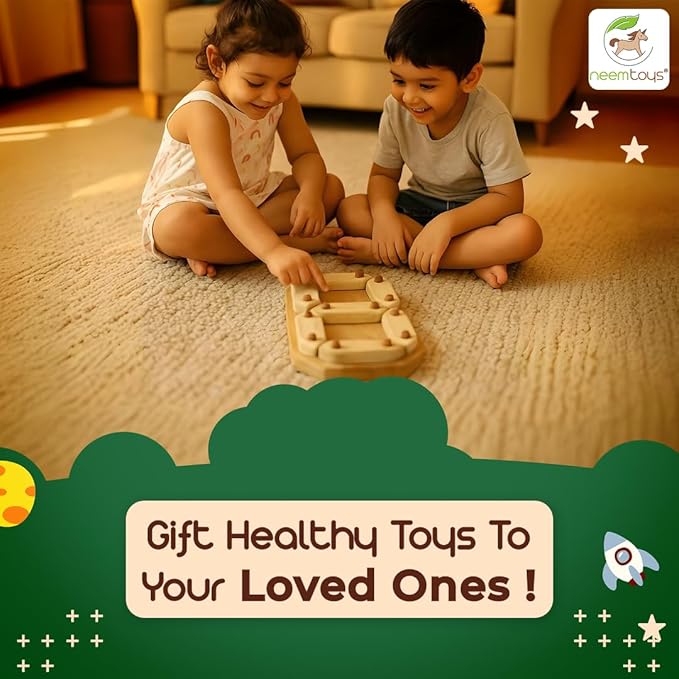 Natural Neem Wood Number Puzzle Toy for Kids