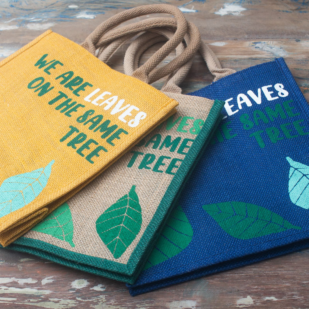 Printed Jute Bag - We are Leaves - Natural
