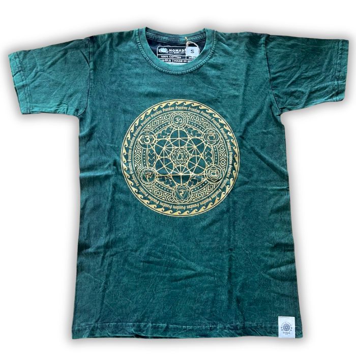 Large Stone Washed Teashirt - Chakra - Green