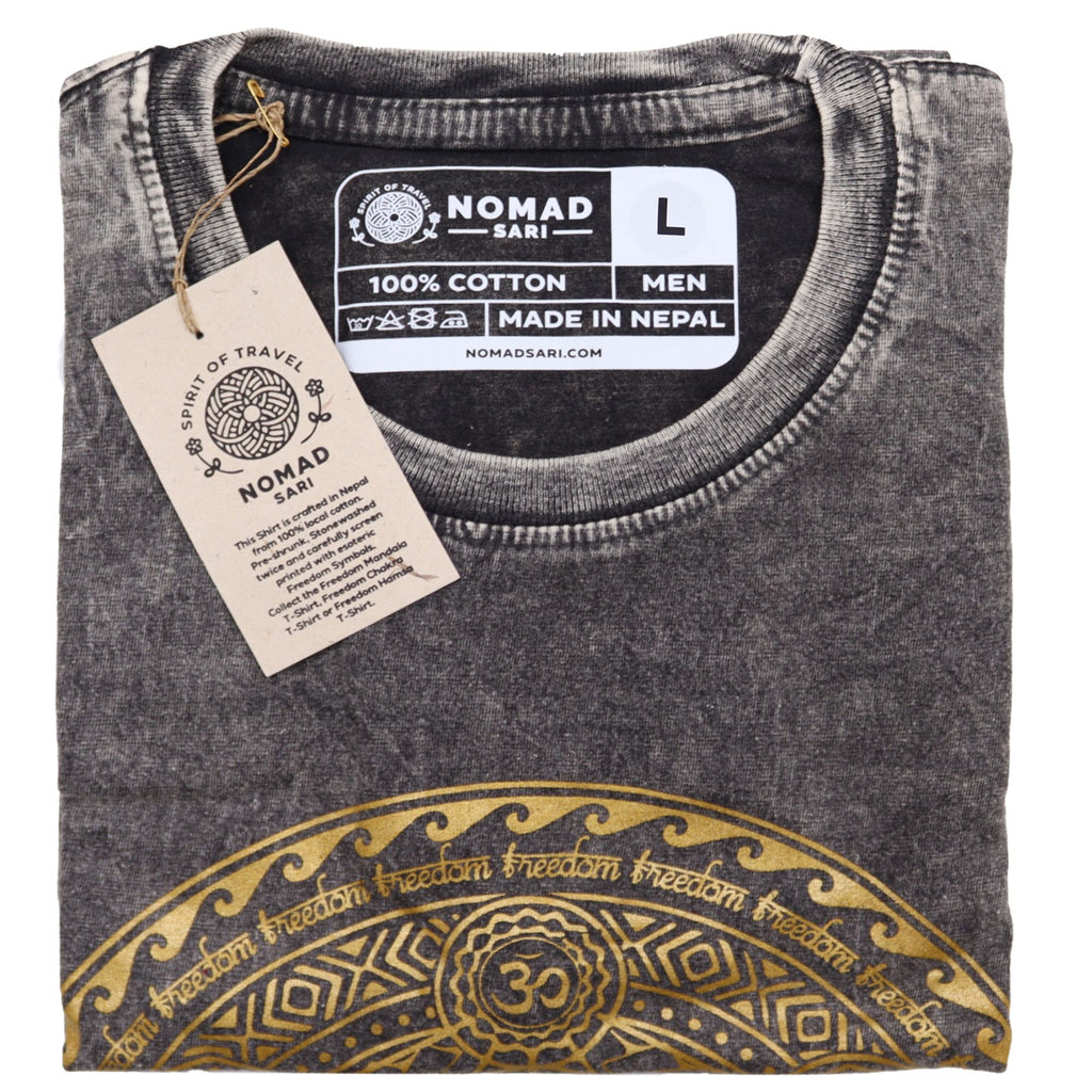 Large Stone Washed Teashirt - Chakra - Dark Grey