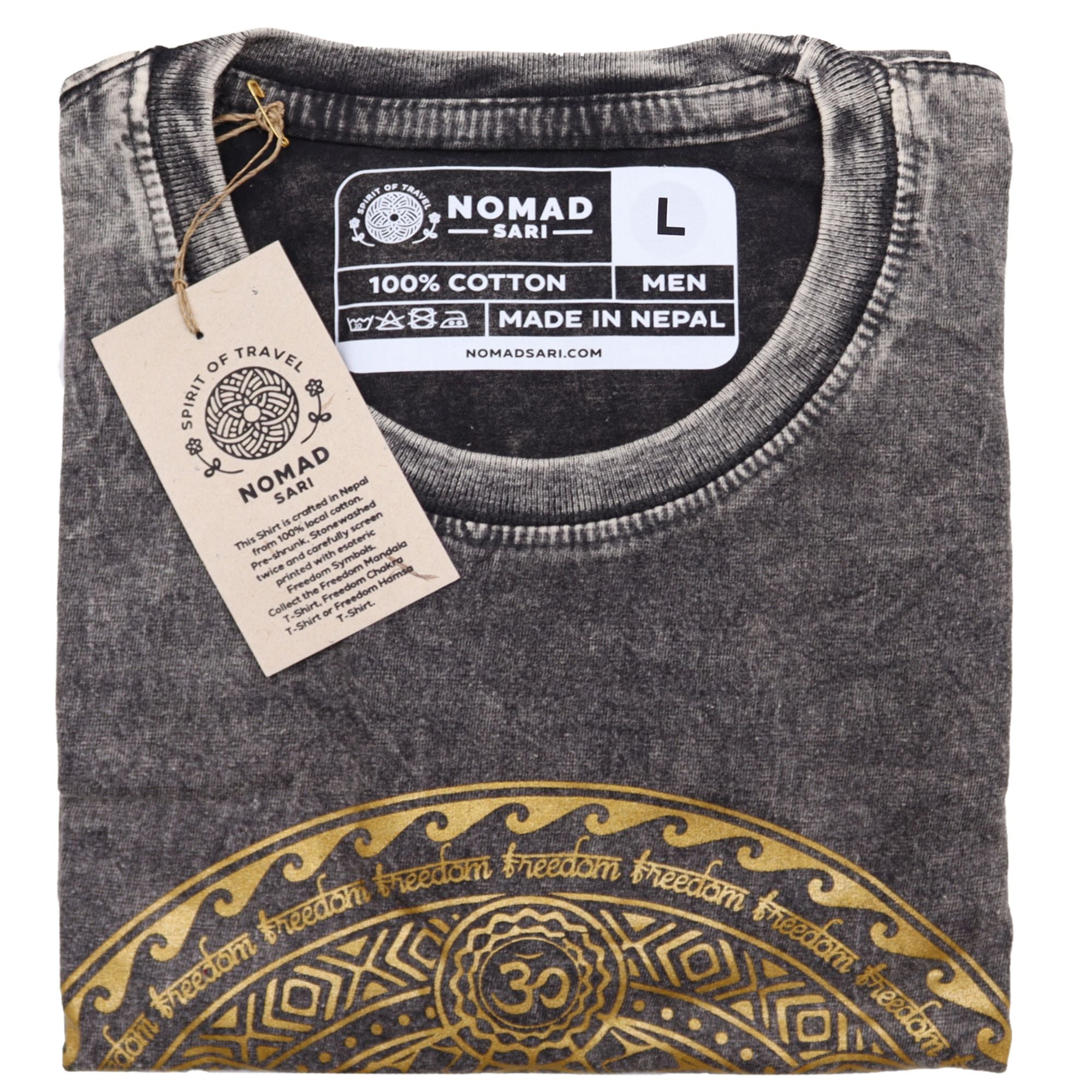 Large Stone Washed Teashirt - Chakra - Dark Grey