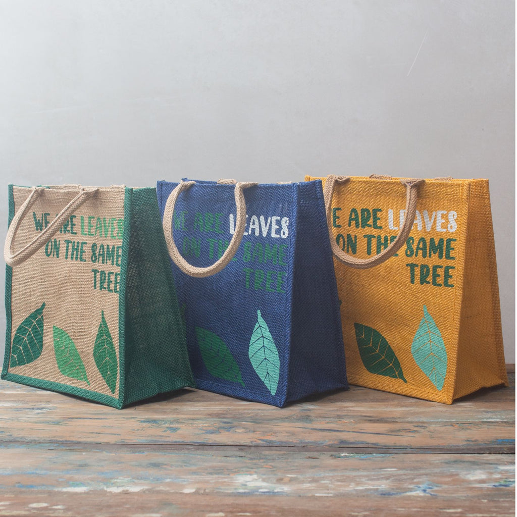 Printed Jute Bag - We are Leaves - Natural