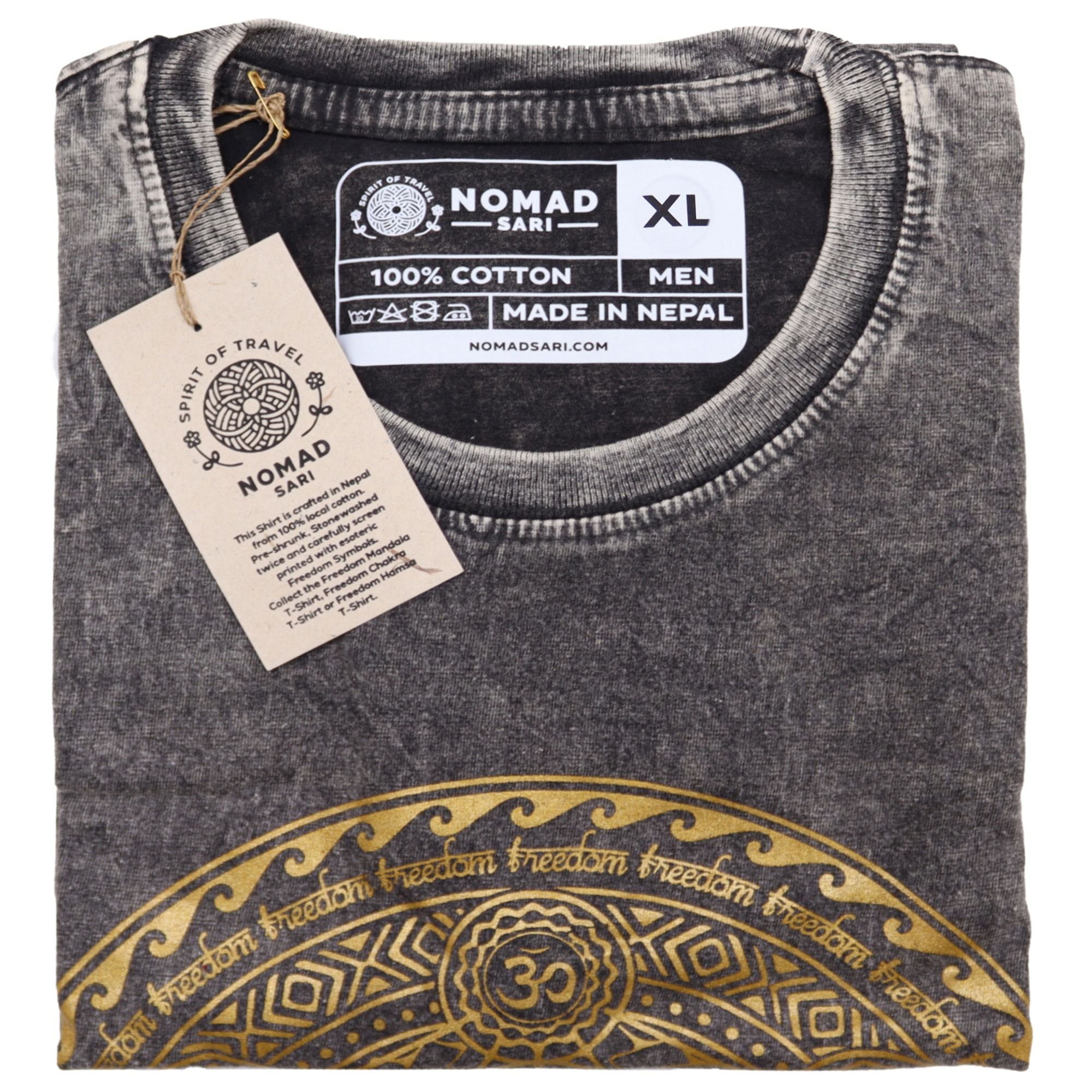 XLarge Stone Washed Teashirt - Chakra - Dark Grey