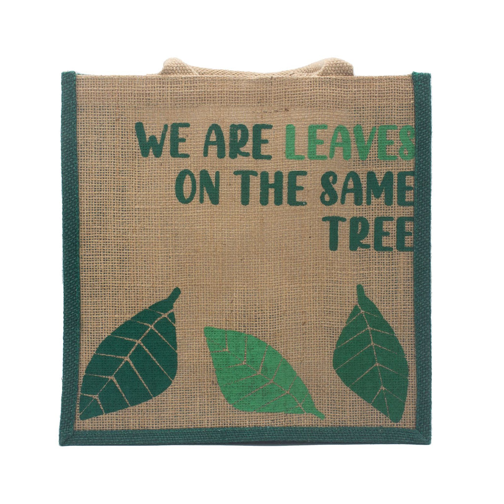Printed Jute Bag - We are Leaves - Natural