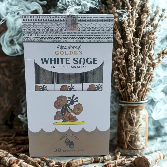 30g Golden White Sage Smudging Resin Sticks (6s)