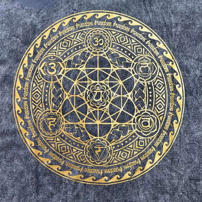 Large Stone Washed Teashirt - Chakra - Dark Grey
