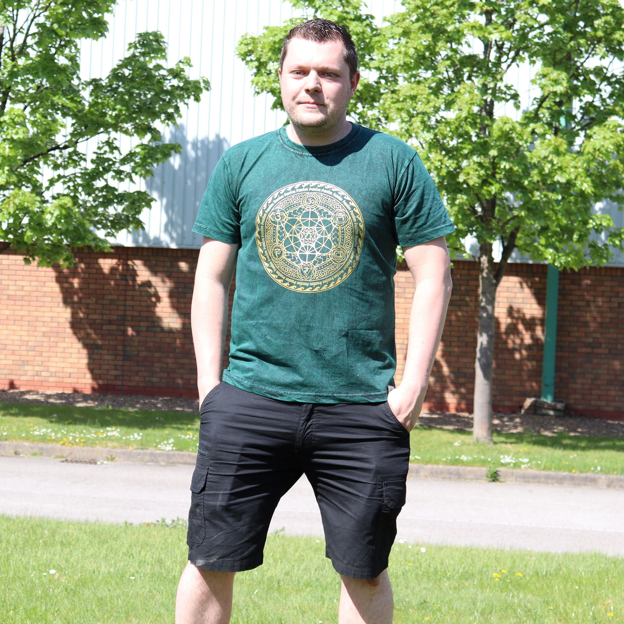 XLarge Stone Washed Teashirt - Chakra - Green