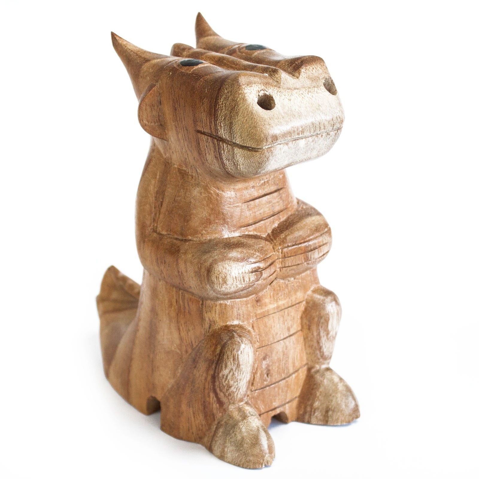 Wooden Carved Incense Burner - Lrg Dragon