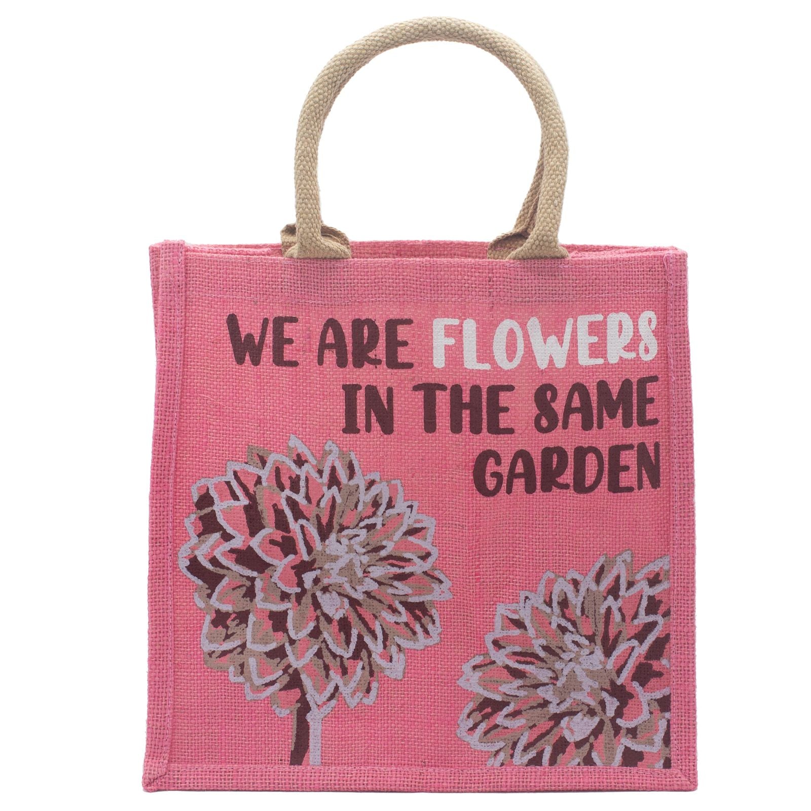 Printed Jute Bag - We are Flowers - Natural