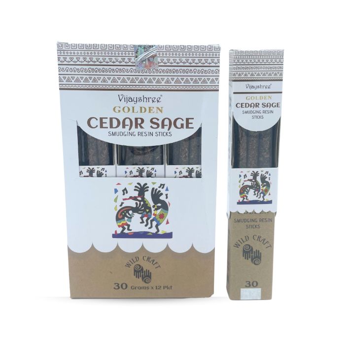 30g Golden Cedar Sage Smudging Resin Sticks (6s)