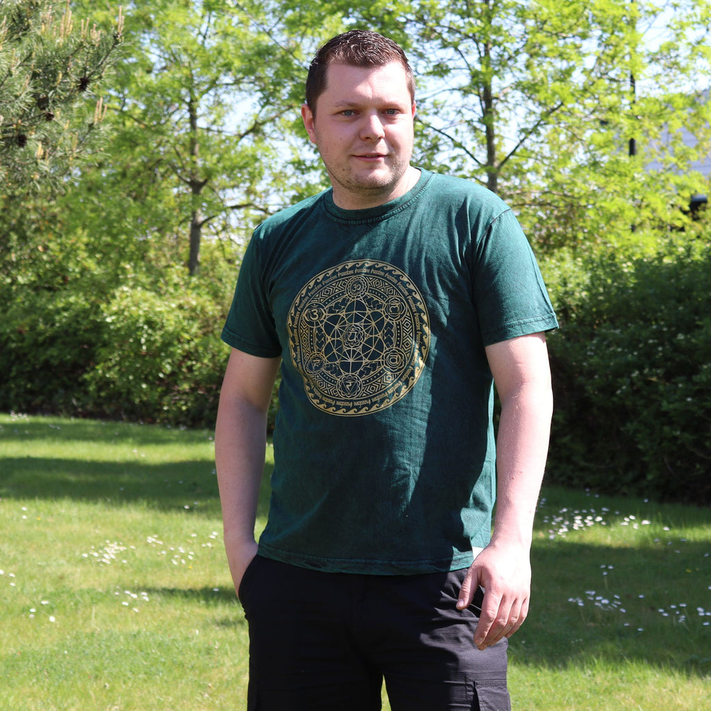 Large Stone Washed Teashirt - Chakra - Green