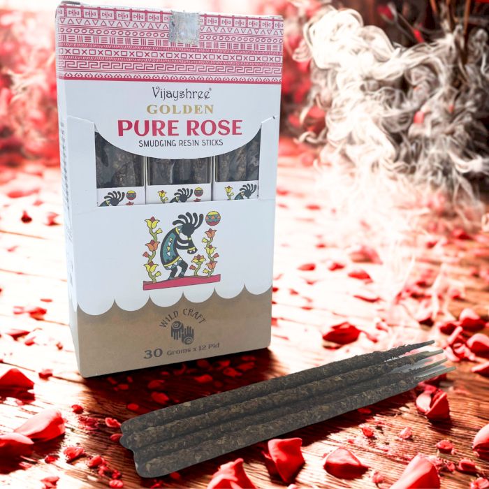 30g Golden Pure Rose Smudging Resin Sticks (6s)