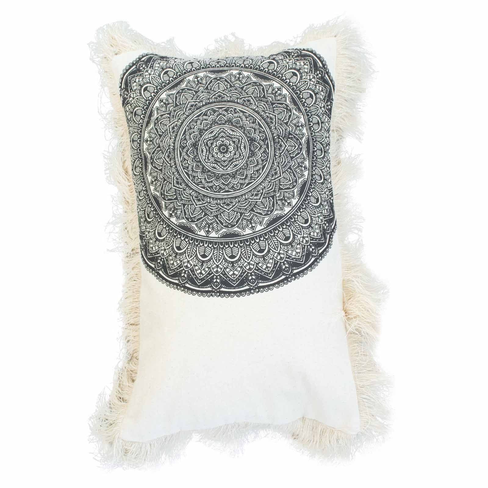 Traditional Mandala  Cushion - 30x50cm - black
