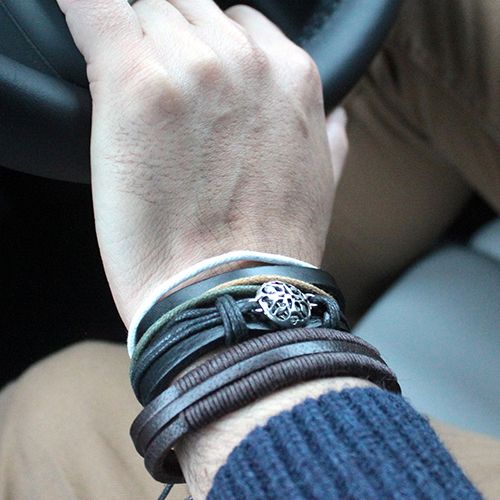 Mens Bracelet Sets - Black & Macho (asst)