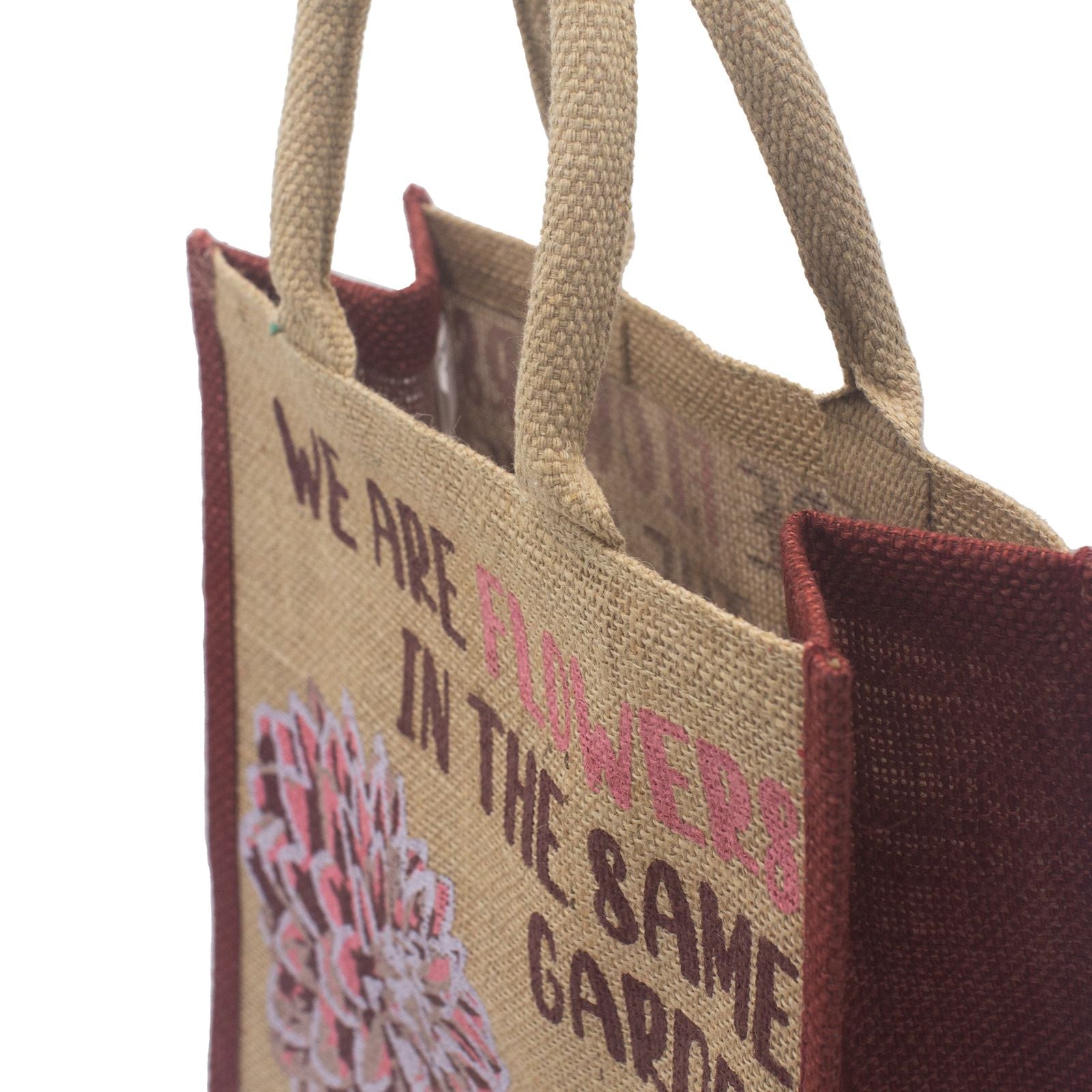 Printed Jute Bag - We are Flowers - Natural