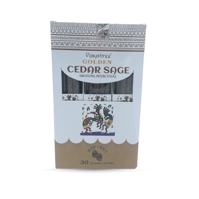 30g Golden Cedar Sage Smudging Resin Sticks (6s)