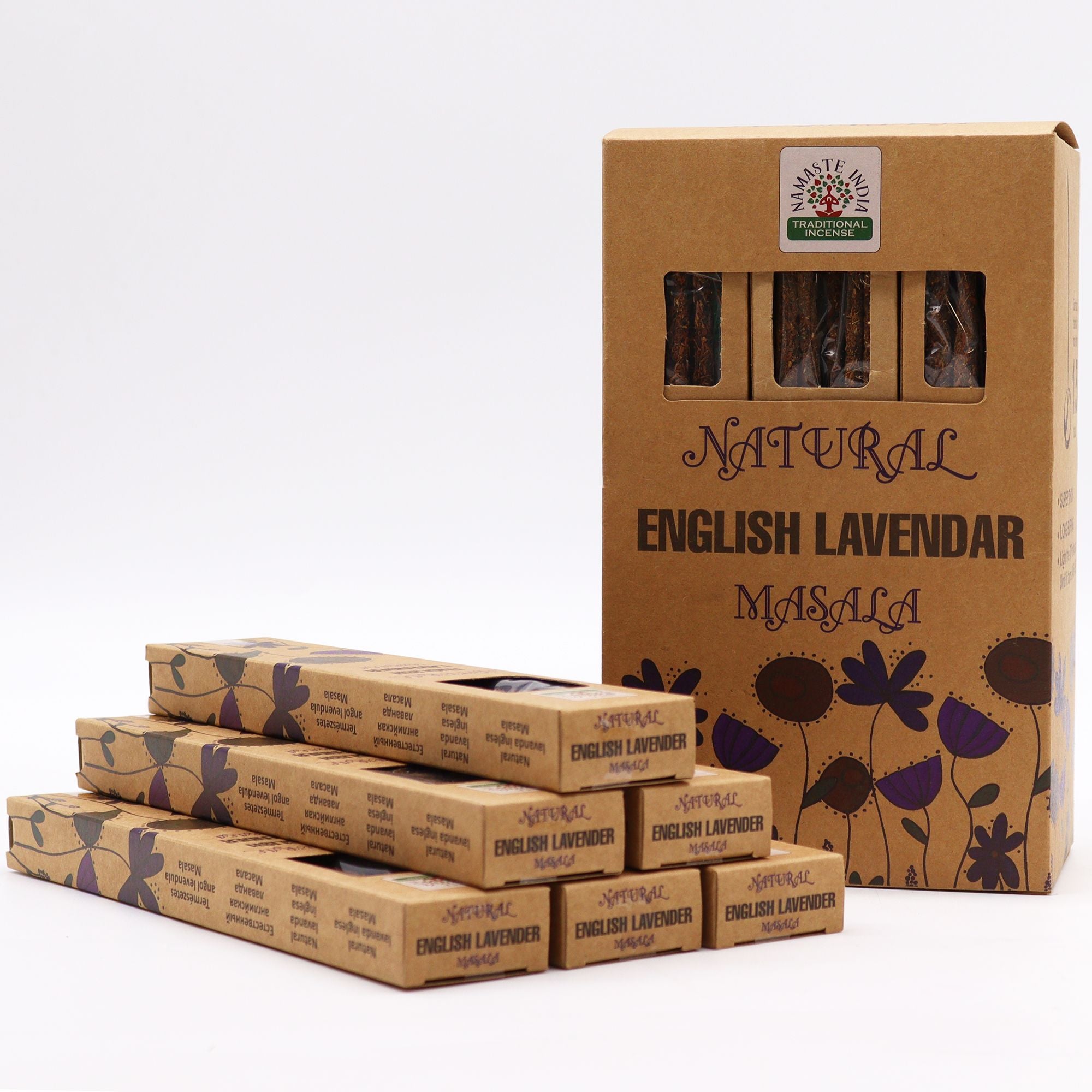 Naturlig botanisk masala røgelse - engelsk lavendel