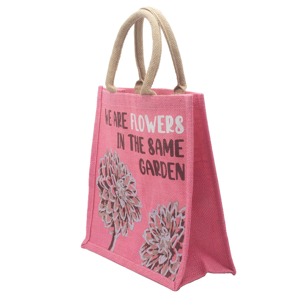 Printed Jute Bag - We are Flowers - Natural