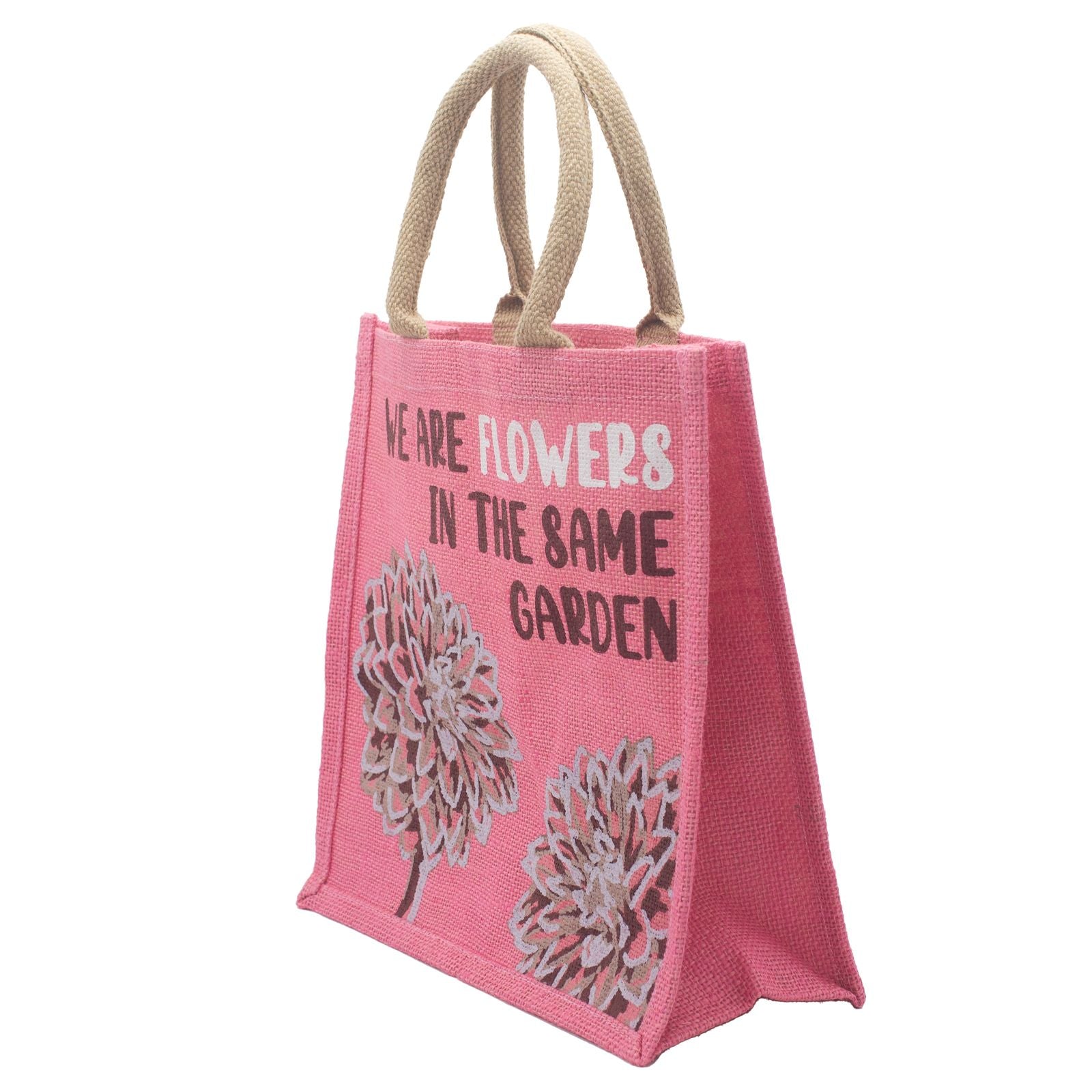 Printed Jute Bag - We are Flowers - Natural