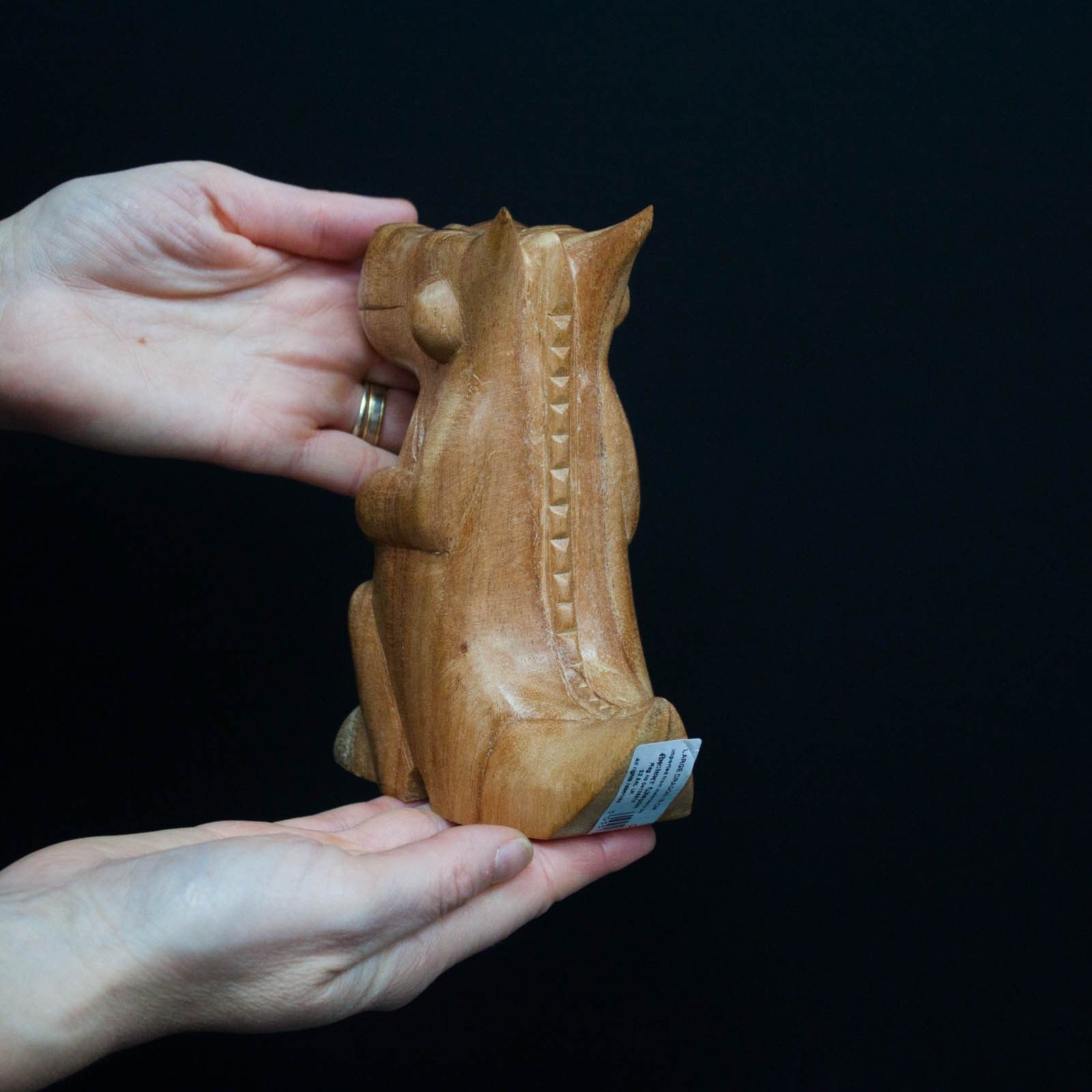 Wooden Carved Incense Burner - Lrg Dragon