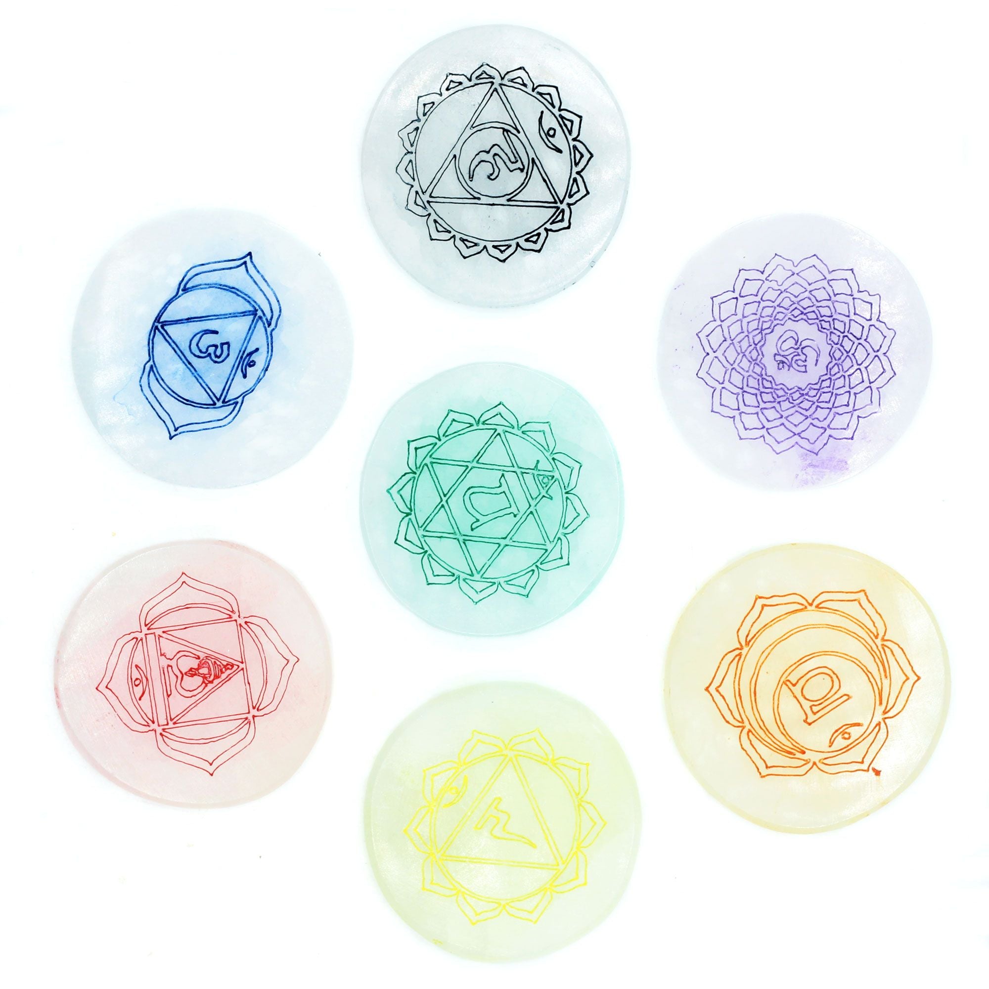 Chakra sæt med 7 opladningsplader