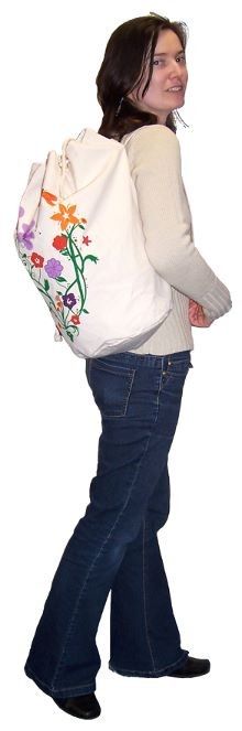 Cotton Duffel Bag asst Summer Flowers