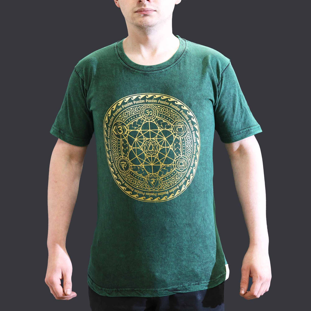 Small Stone Washed Teashirt - Chakra - Green