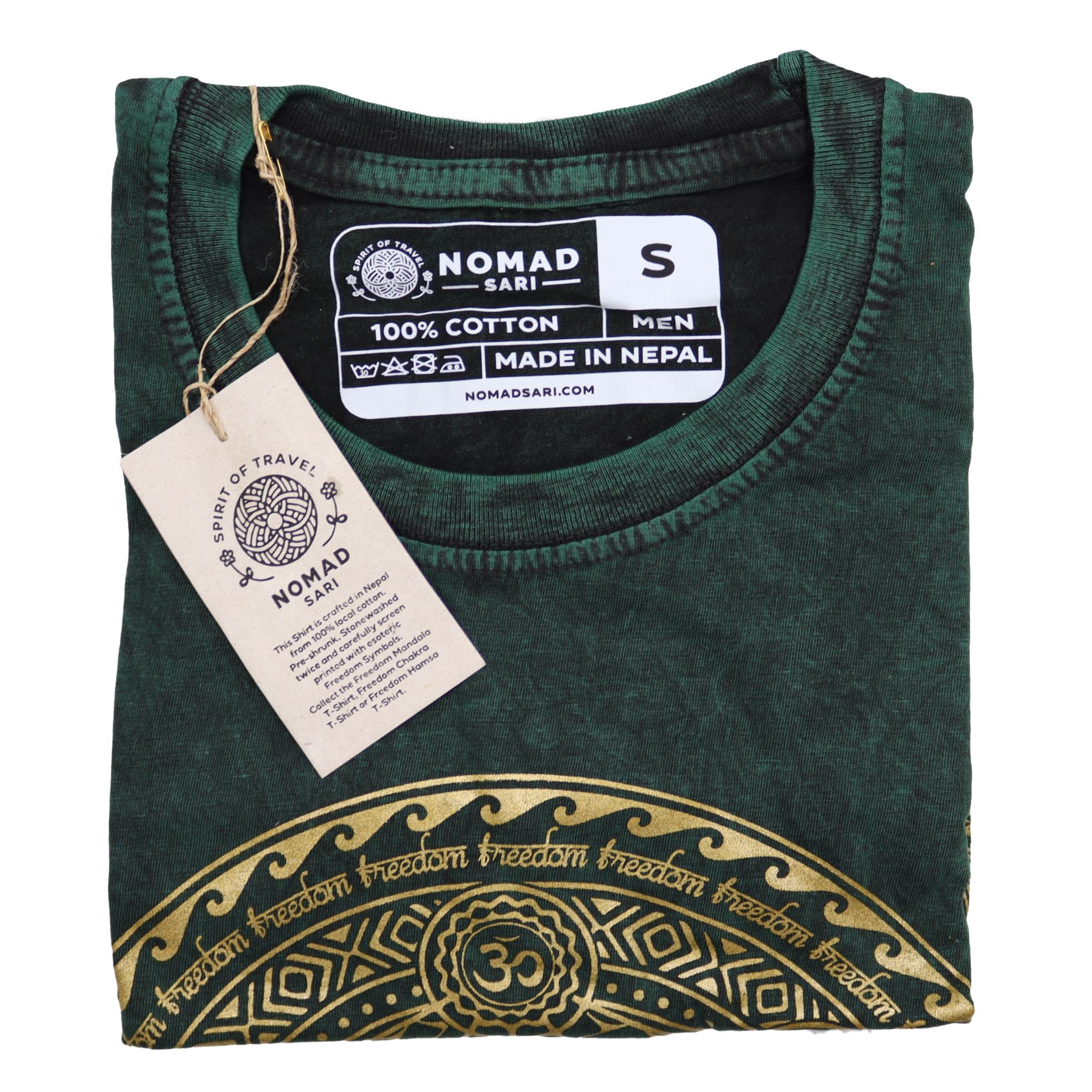 Small Stone Washed Teashirt - Chakra - Green