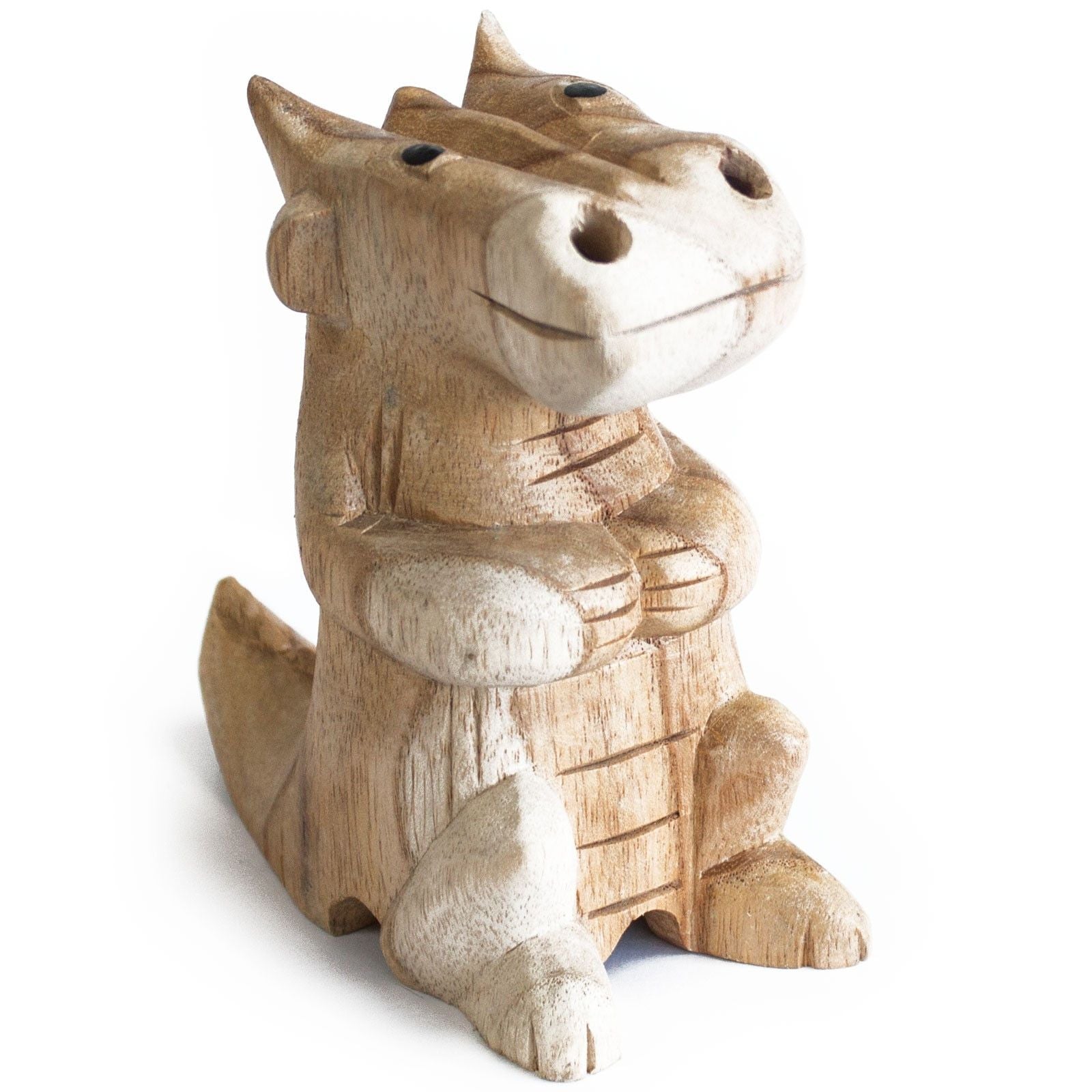 Wooden Carved Incense Burner - Med Dragon