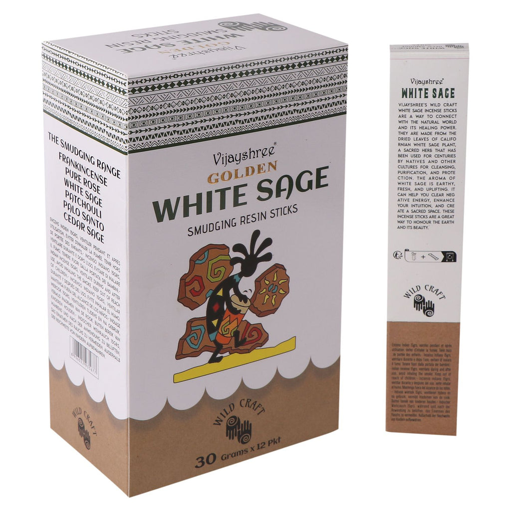 30g Golden White Sage Smudging Resin Sticks (6s)