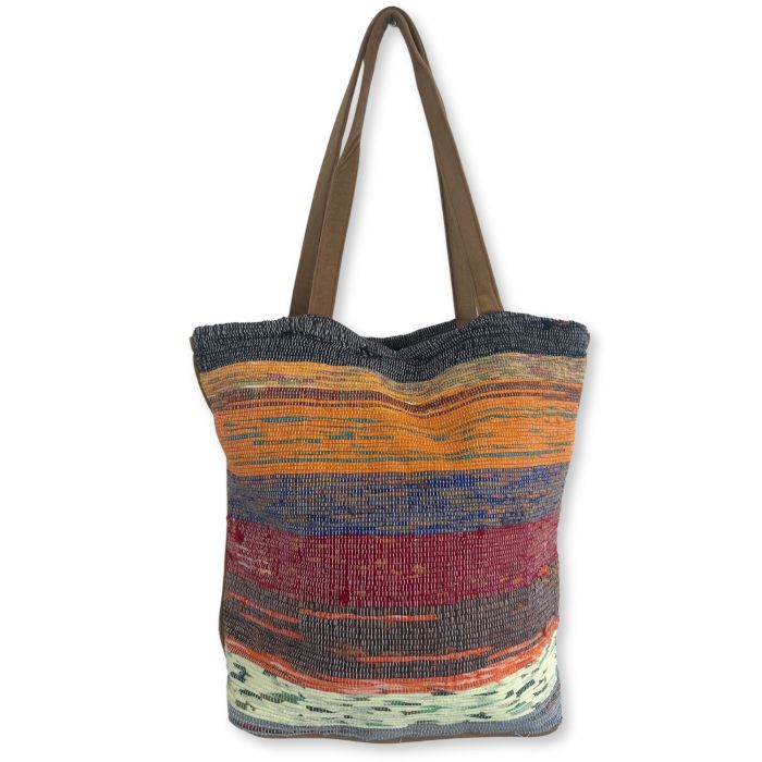 Recycled Big Rug Bag - Shades of Mushrooms