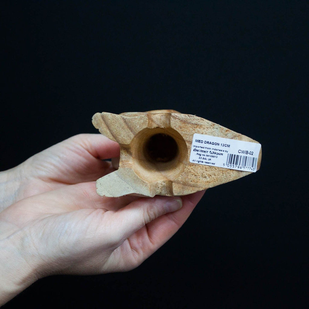 Wooden Carved Incense Burner - Med Dragon