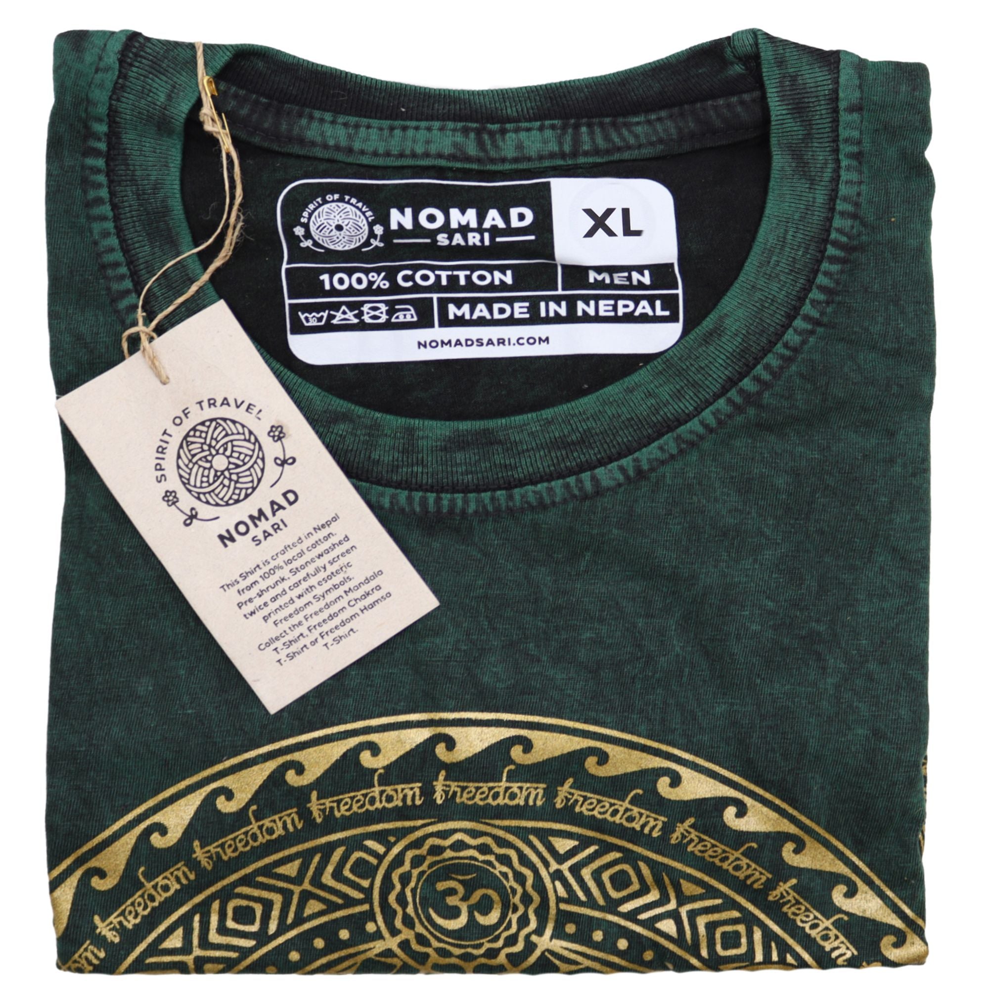 XLarge Stone Washed Teashirt - Chakra - Green
