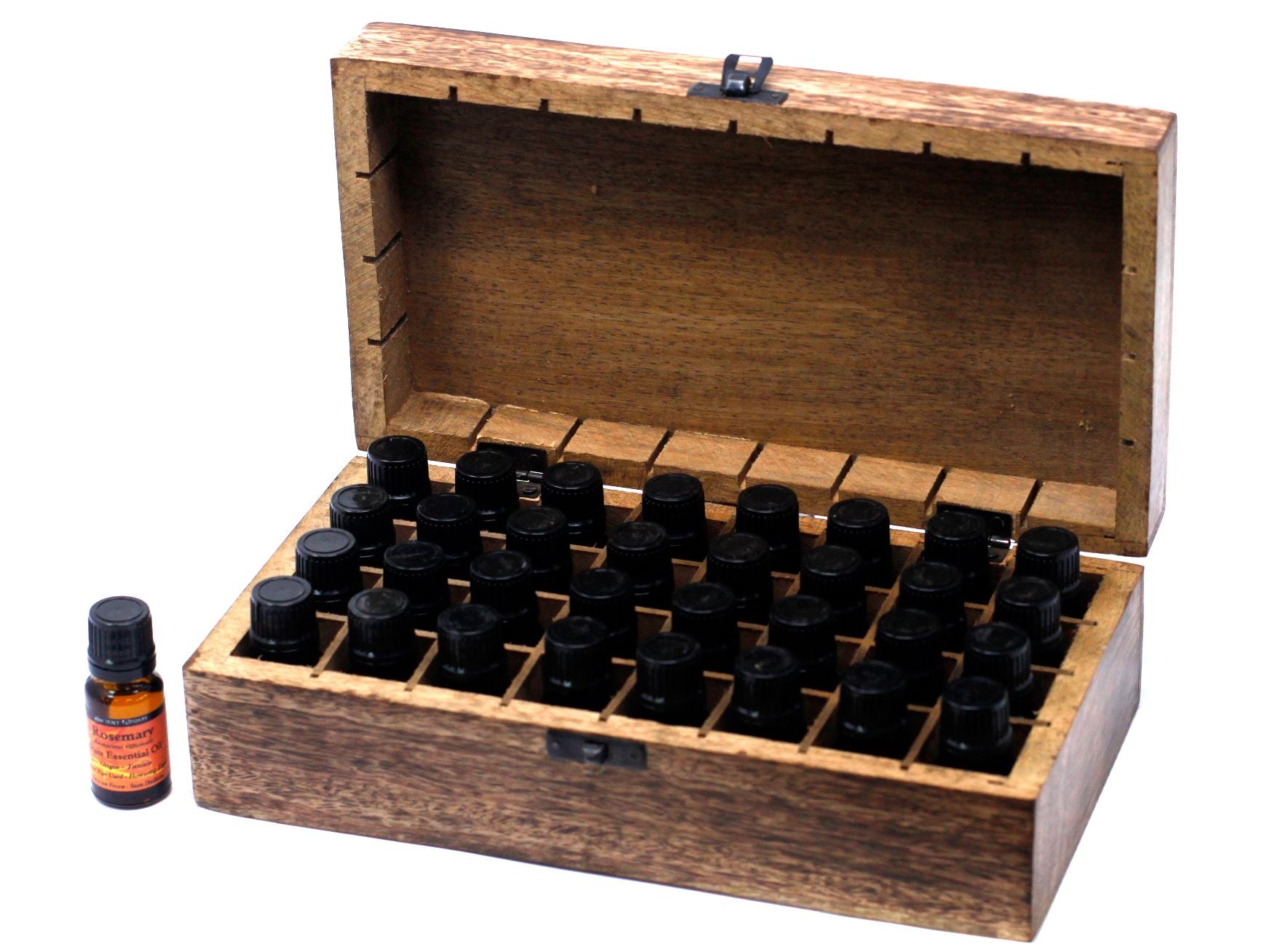 Aromatherapy Floral Carved Box (Holds 24 bottles)
