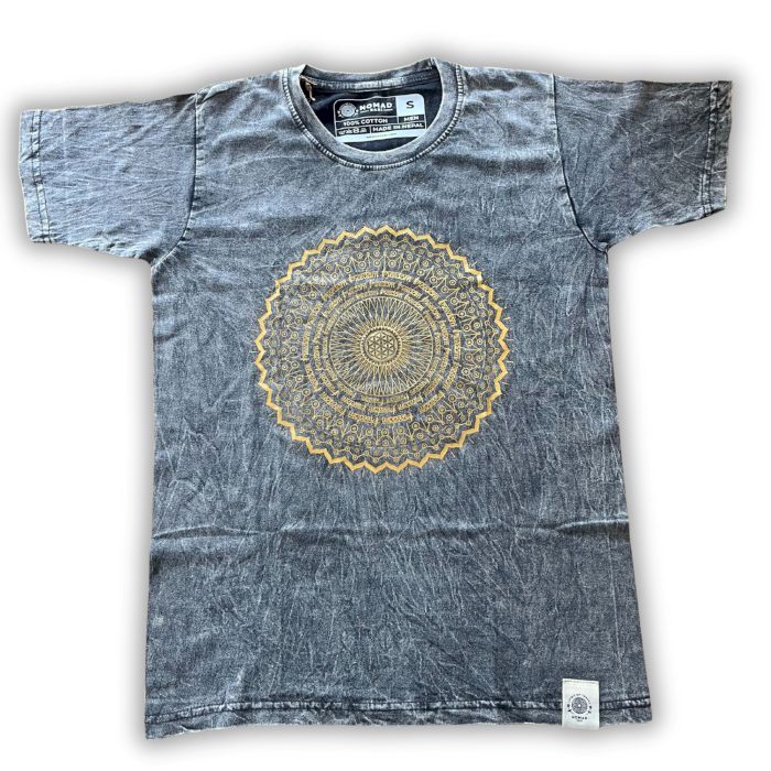 Small Stone Washed Teashirt - Mandala - Dark Grey