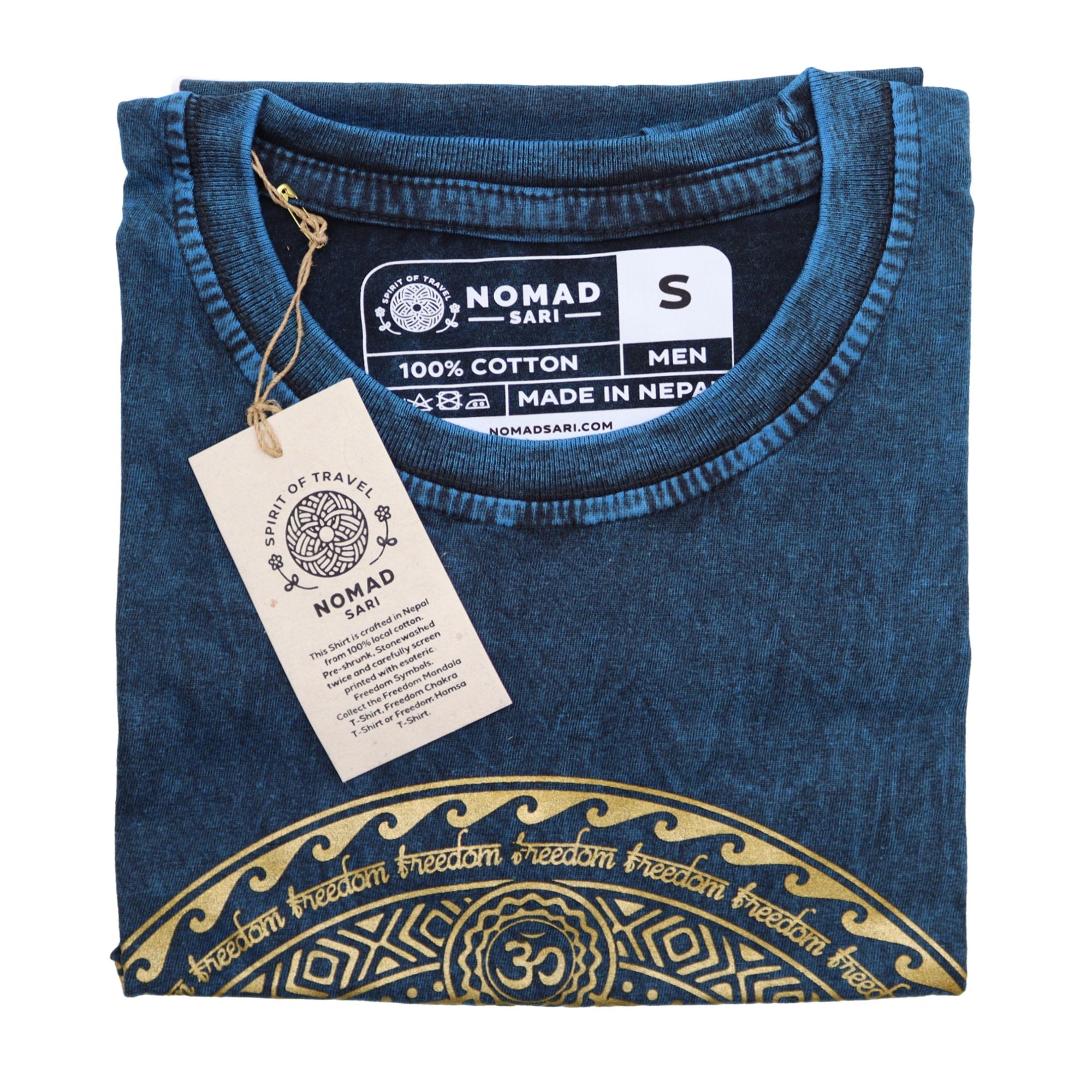 Small Stone Washed Teashirt - Chakra - Blue