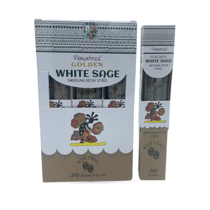 30g Golden White Sage Smudging Resin Sticks (6s)