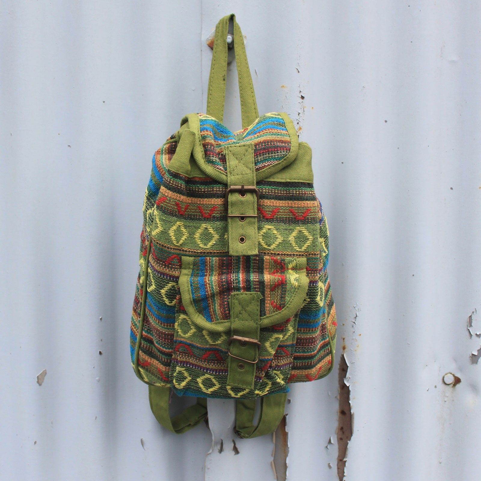 Small Nepali Backpack  - Green