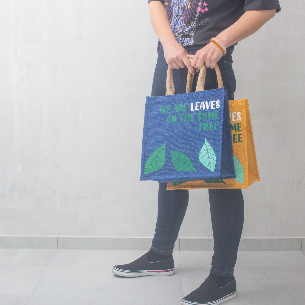 Printed Jute Bag - We are Leaves - Natural