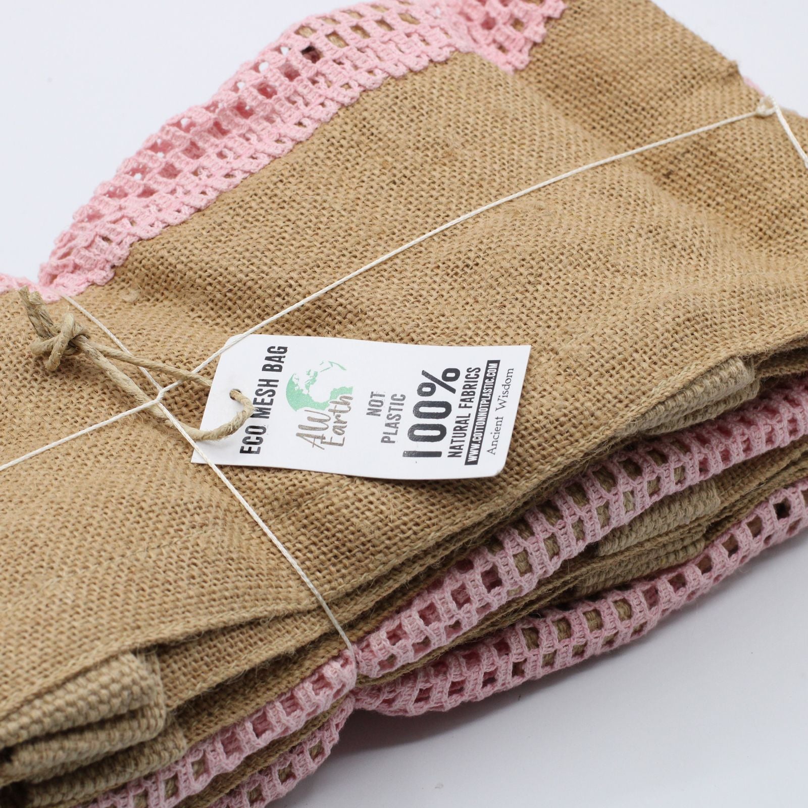 Pure Cotton Mesh Bag - Rose