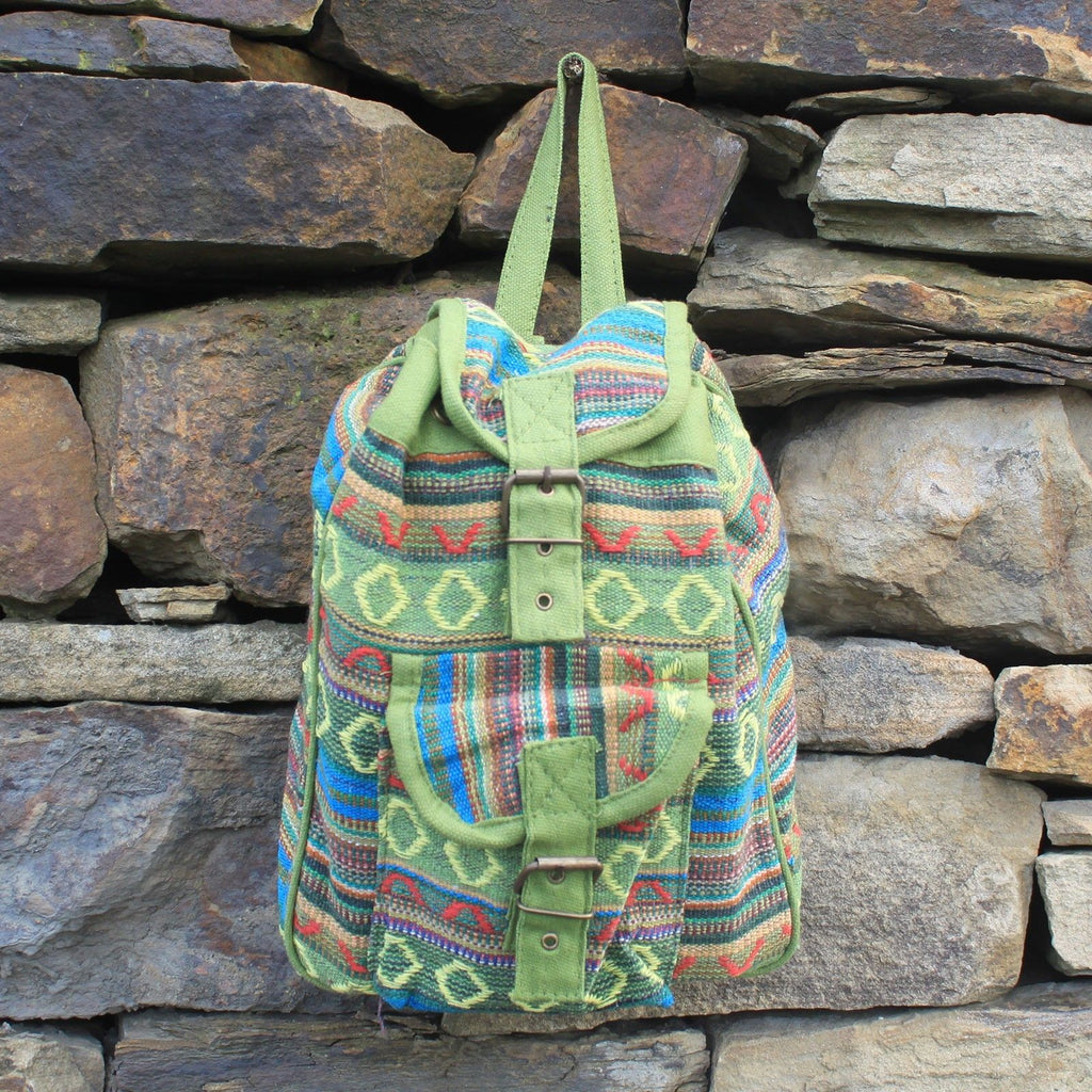 Small Nepali Backpack  - Green