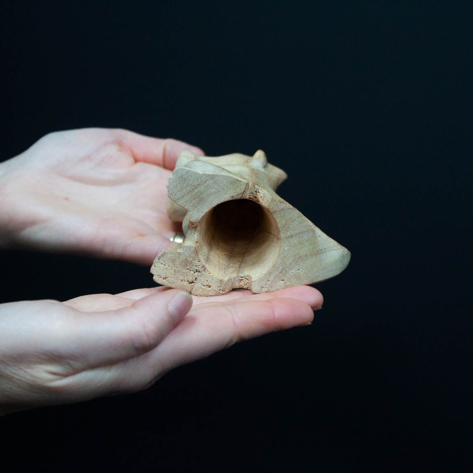 Wooden Carved Incense Burner - Small Dragon