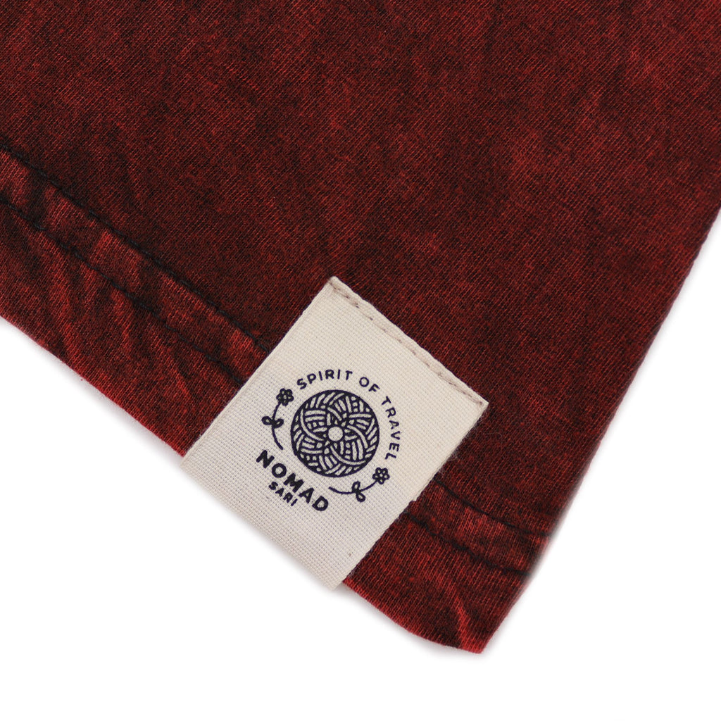 Large Stone Washed Teashirt - Mandala - Maroon