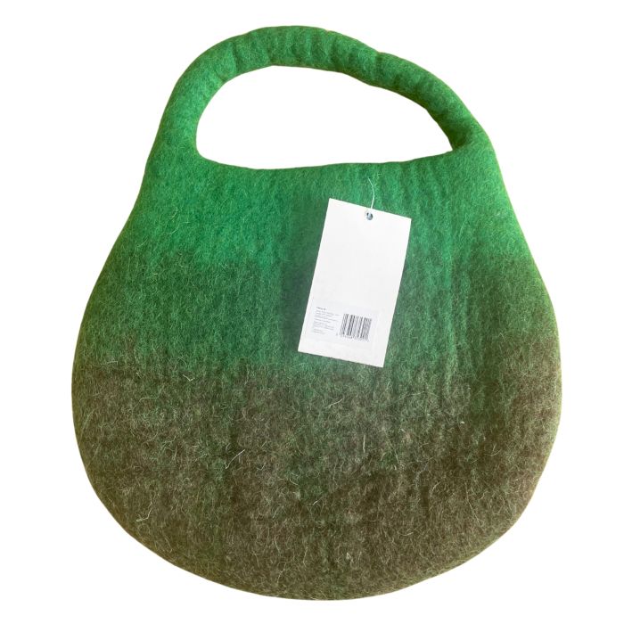 Water Felted Bee Bag - One Handle with Magnet - Garden Greens