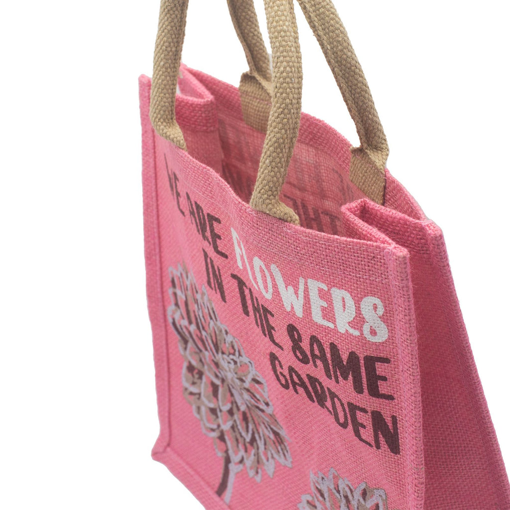 Printed Jute Bag - We are Flowers - Natural