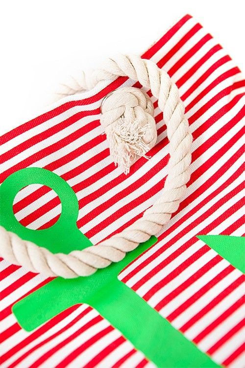 Rope Handle Bag - Green Anchor