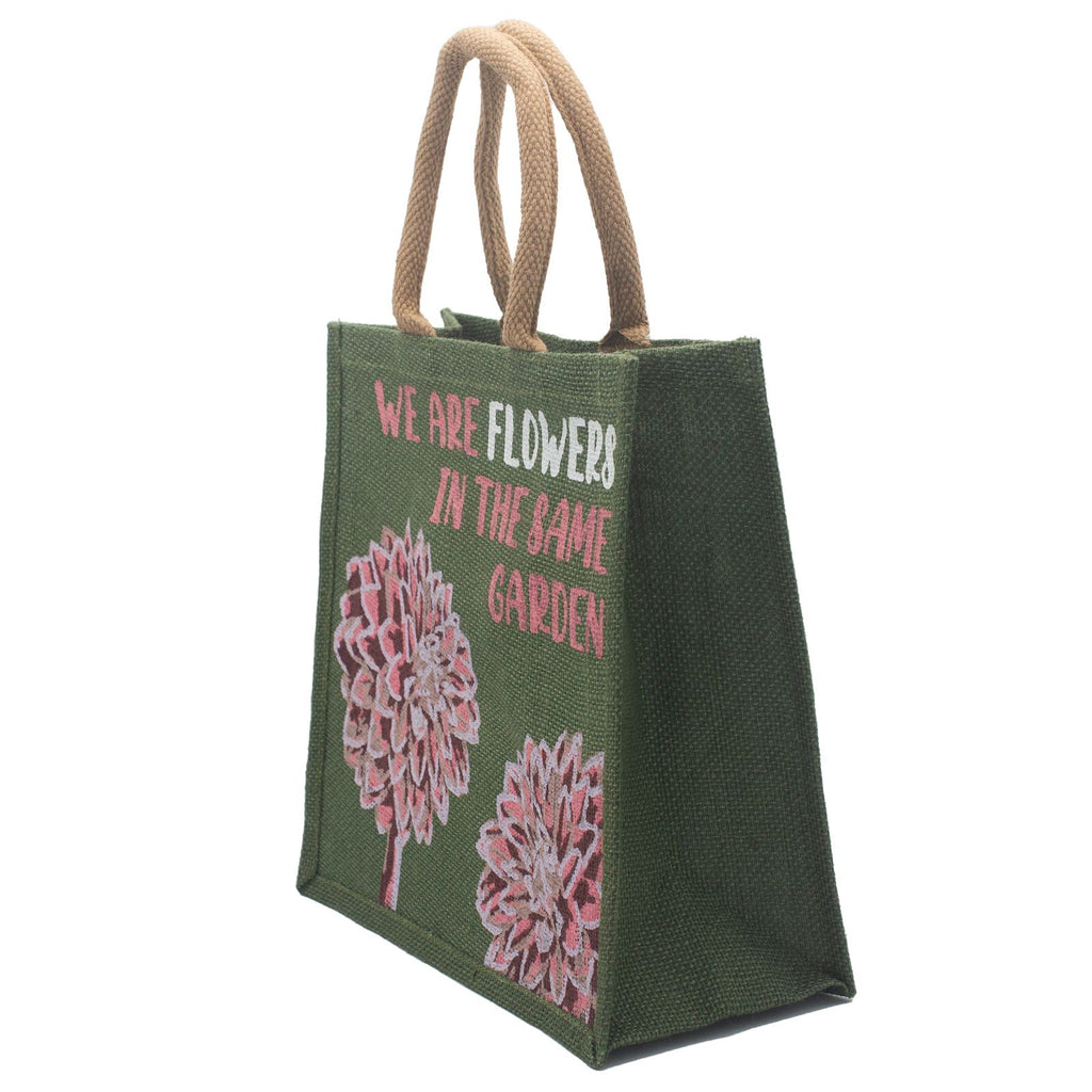Printed Jute Bag - We are Flowers - Natural