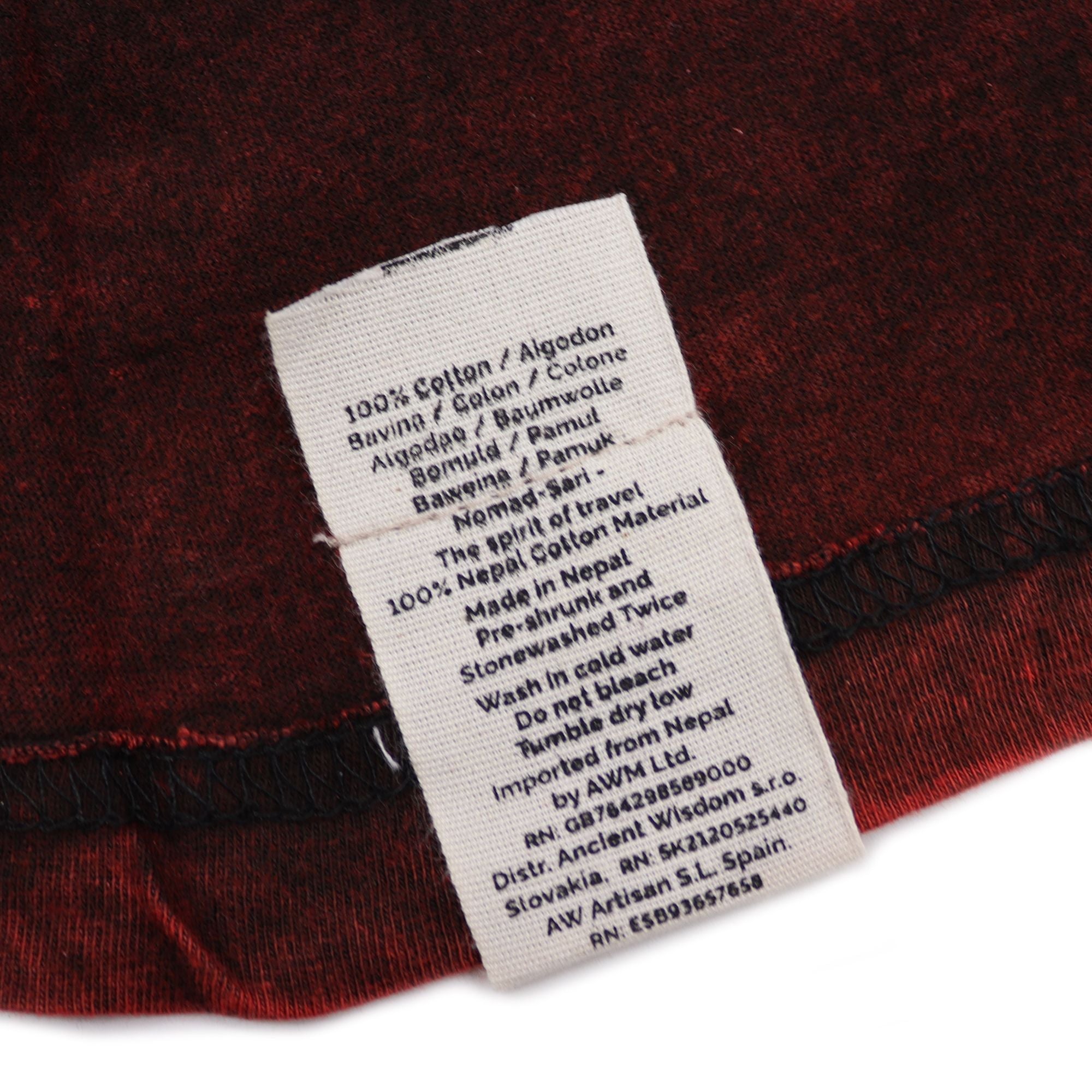 Small Stone Washed Teashirt - Mandala - Maroon